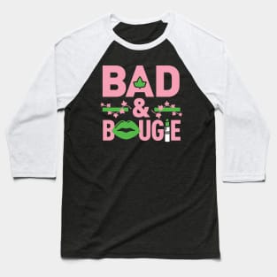 Bad and Bougie 1908 AKA Pretty Girls Ivy Pearls Pink Green Phirst Pham Baseball T-Shirt